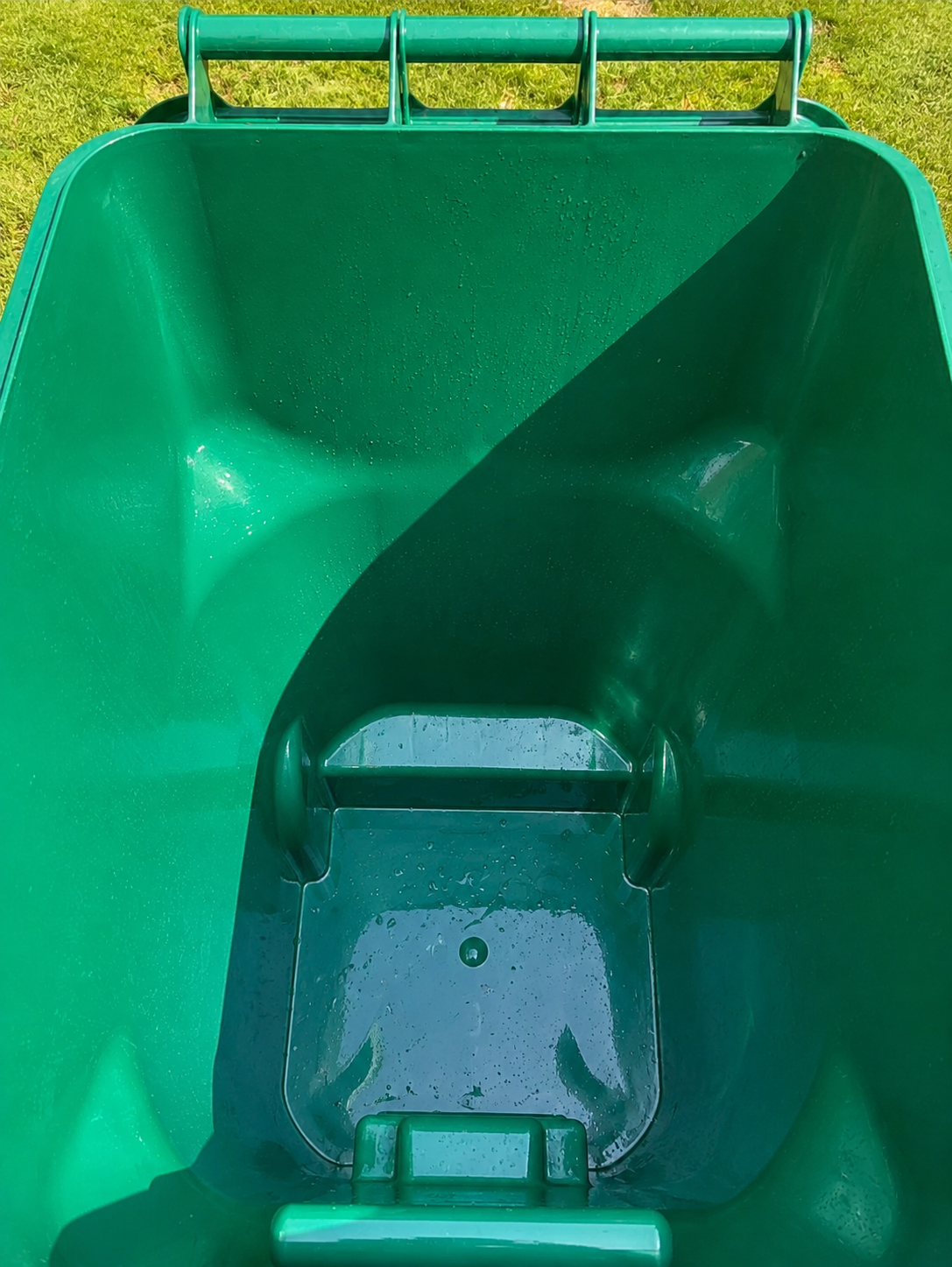 Trash bin after professional cleaning